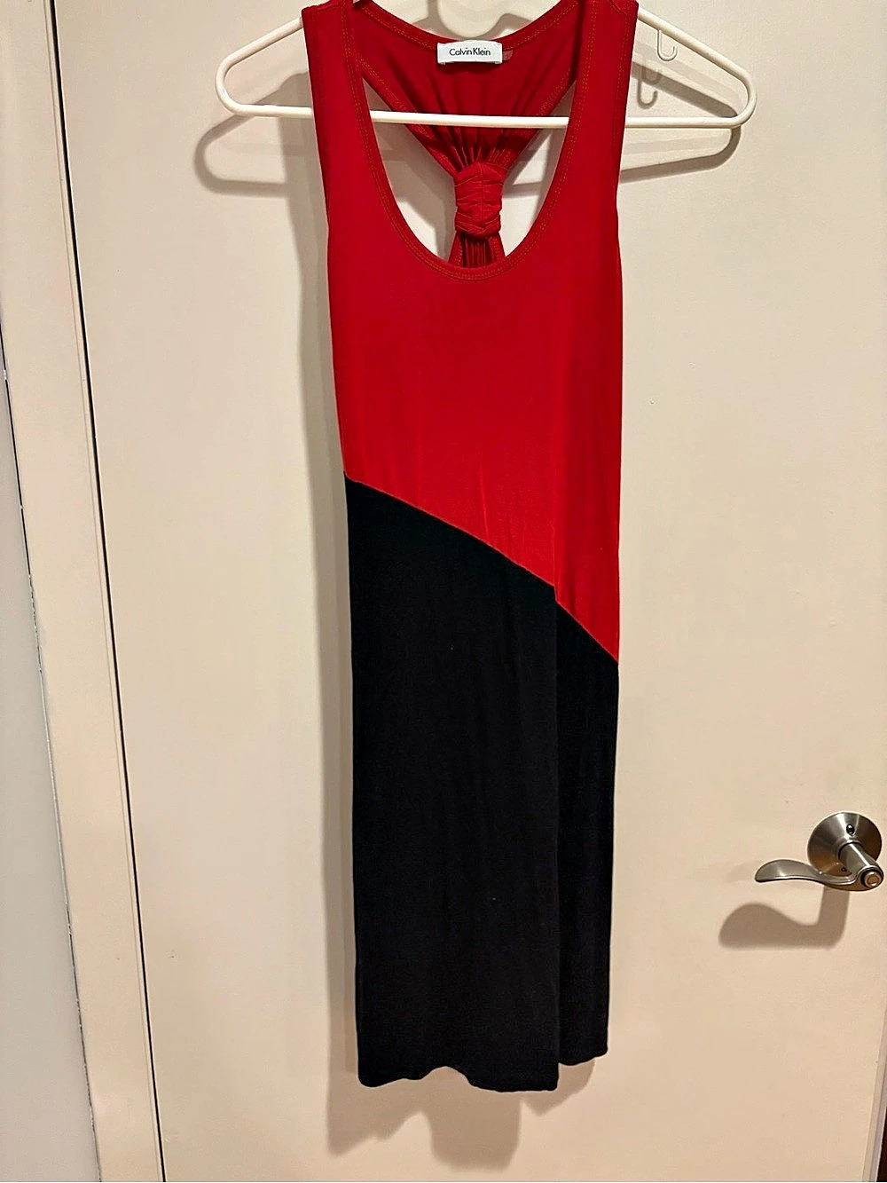 Calvin Klein Color Block Maxi Dress in Red & Black Size 2 Like New